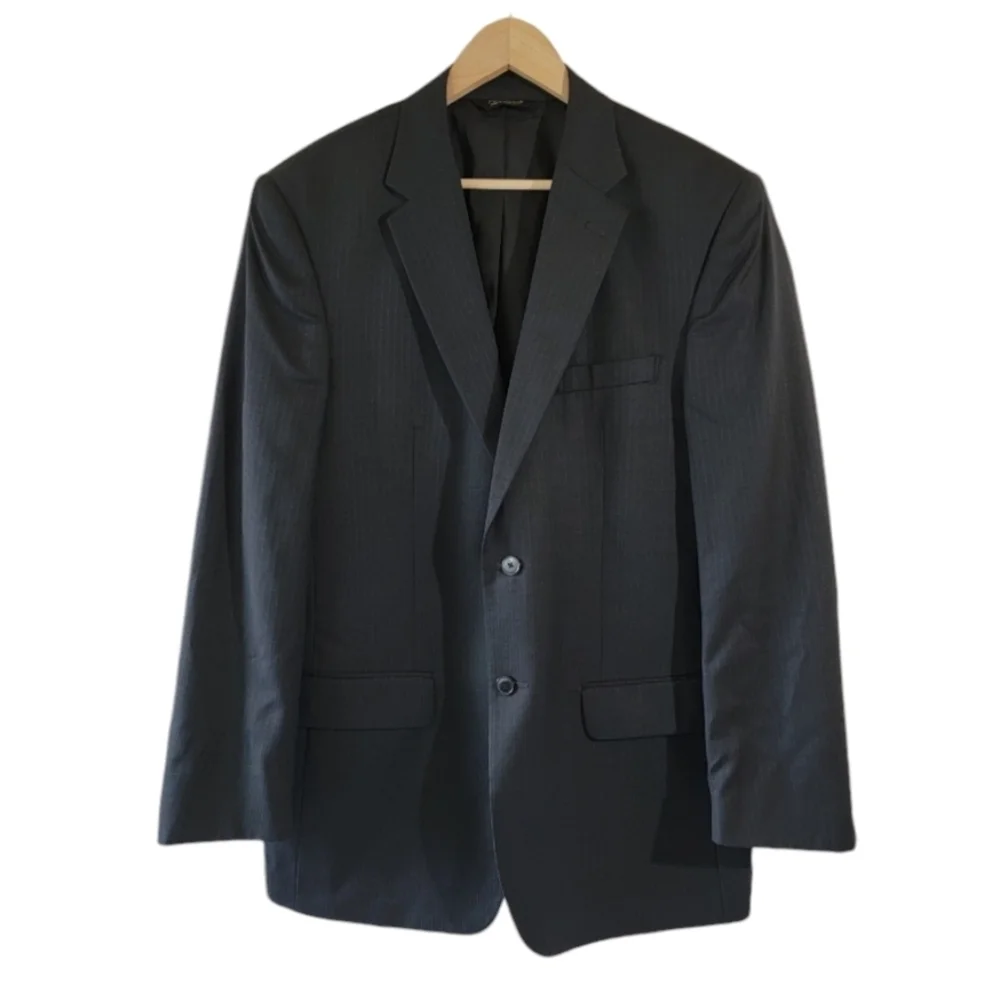 Jos. A. Bank Tailored Fit Traveler's Collection 100% Wool Sport Coat 42L Black